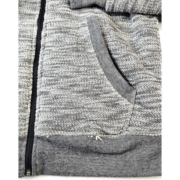 Distortion Mens Small Grey Hooded Jacket Sherpa-Lined Full Zip Two Pockets - Picture 2 of 7